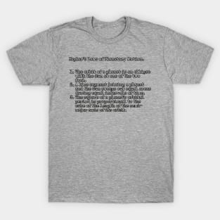 Kepler's Laws of Planetary Motion T-Shirt